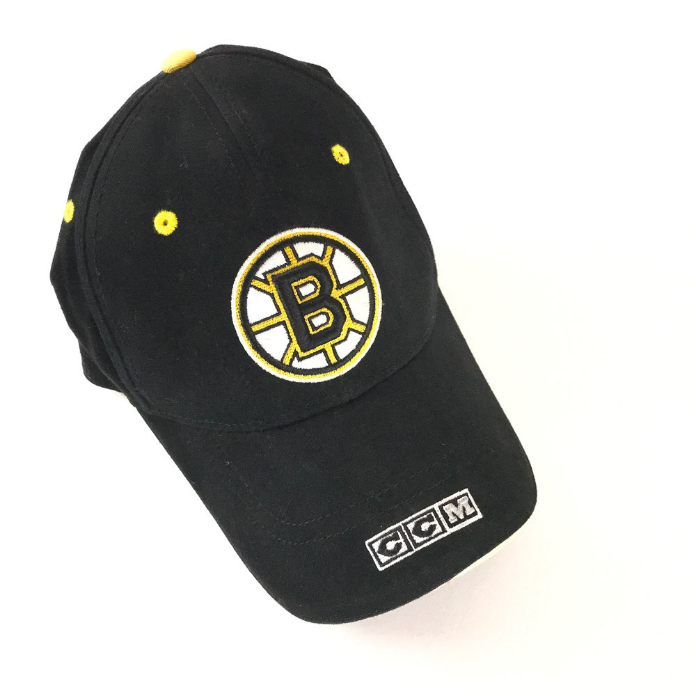 Boston Bruins CCM black hat with classic B logo silver NHL logo